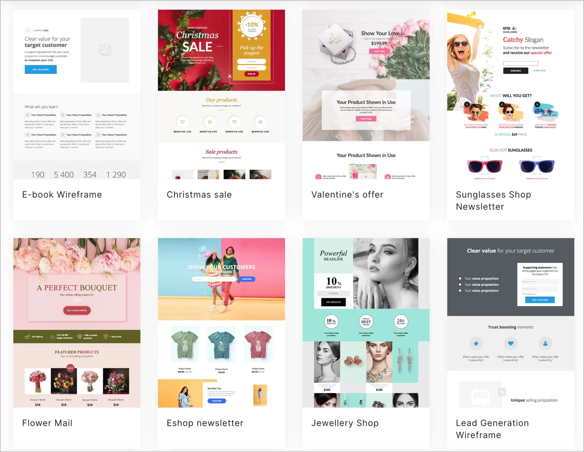 Landing Page Vorlagen f&uuml;r potenzielle Kunden