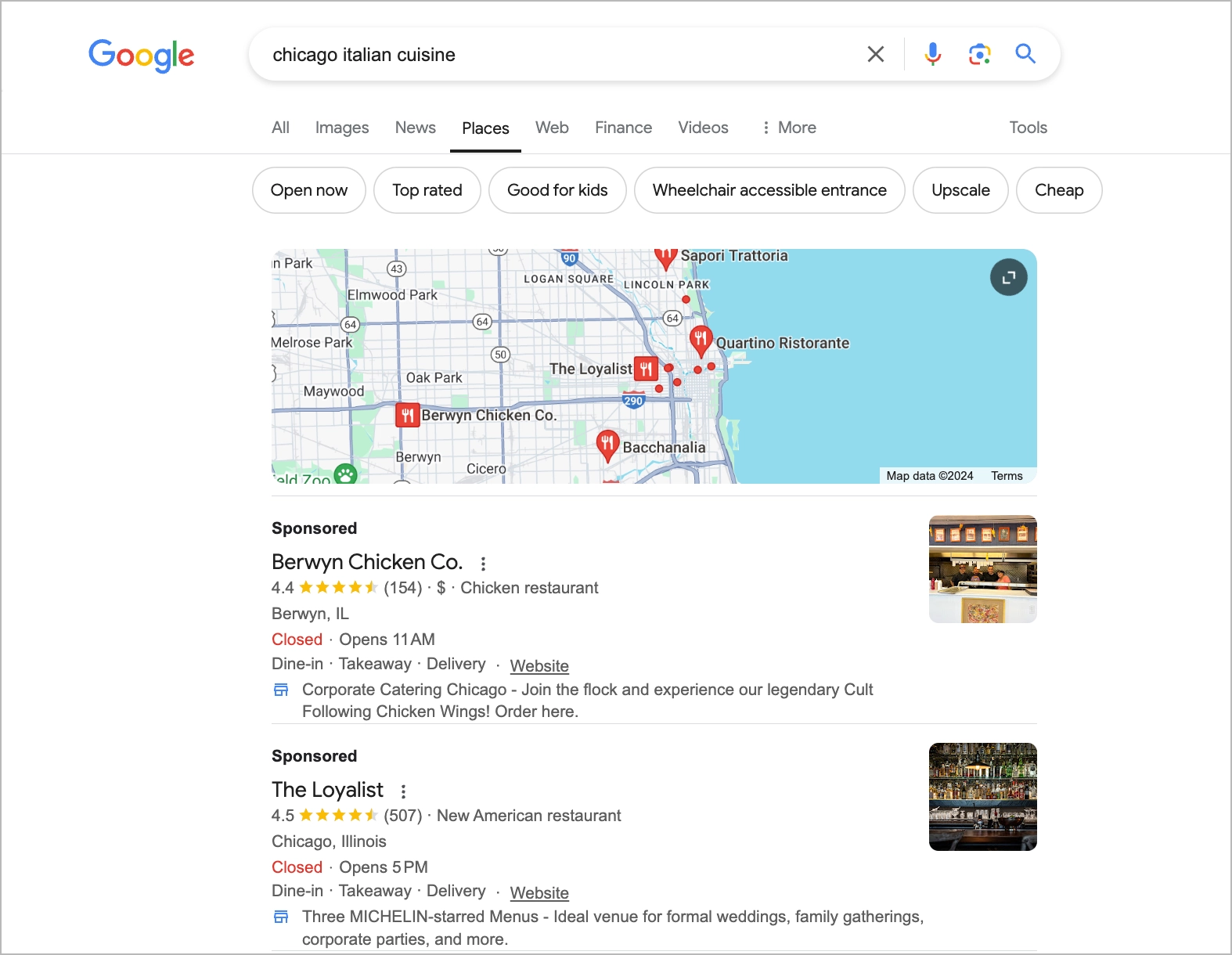 Bezahlte Suchmaschinenwerbung f&uuml;r Restaurants im Google-Netzwerk