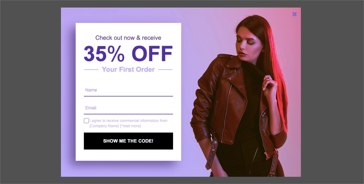 Modelo de pop-up para p&aacute;gina inicial