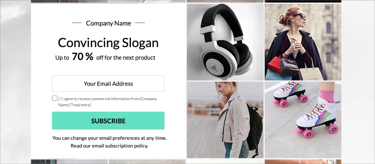 modelo de p&aacute;gina inicial