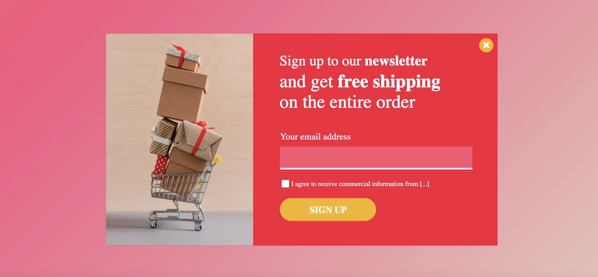 Modelo de pop-up para uma p&aacute;gina inicial perfeita