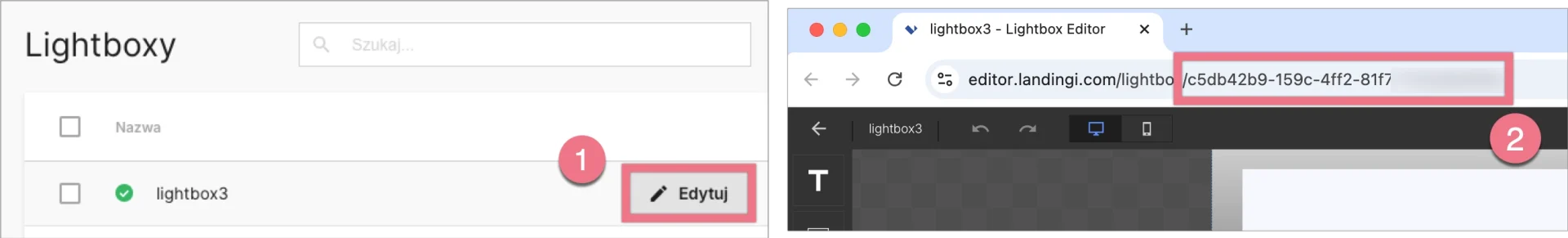 Jak znaleźć ID lightboxa