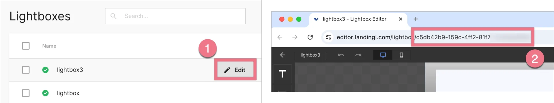 How to find lightbox ID