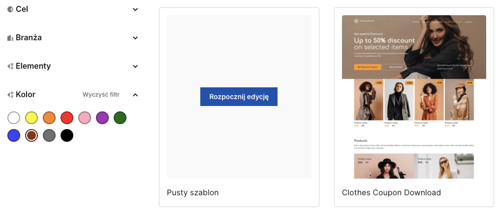 nowa lista szablon&oacute;w