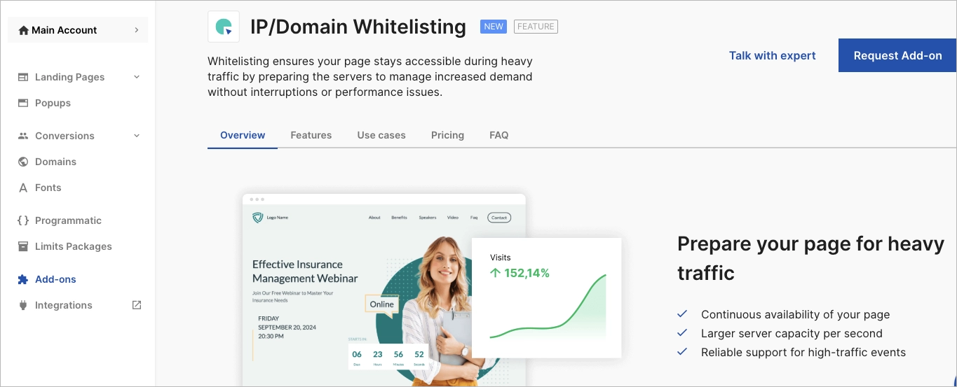 IP/Domain whitelisting