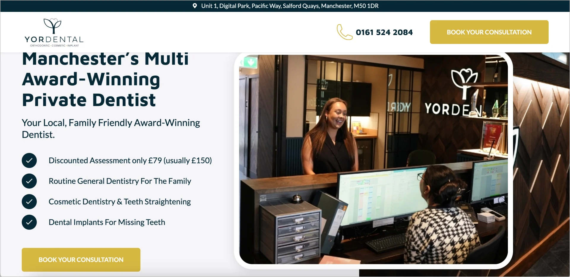 dental services landing page boosting local presence