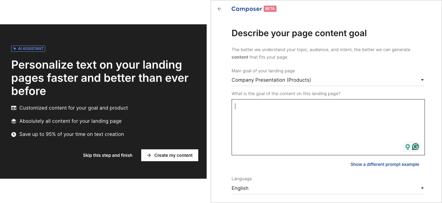 Generating text with Composer