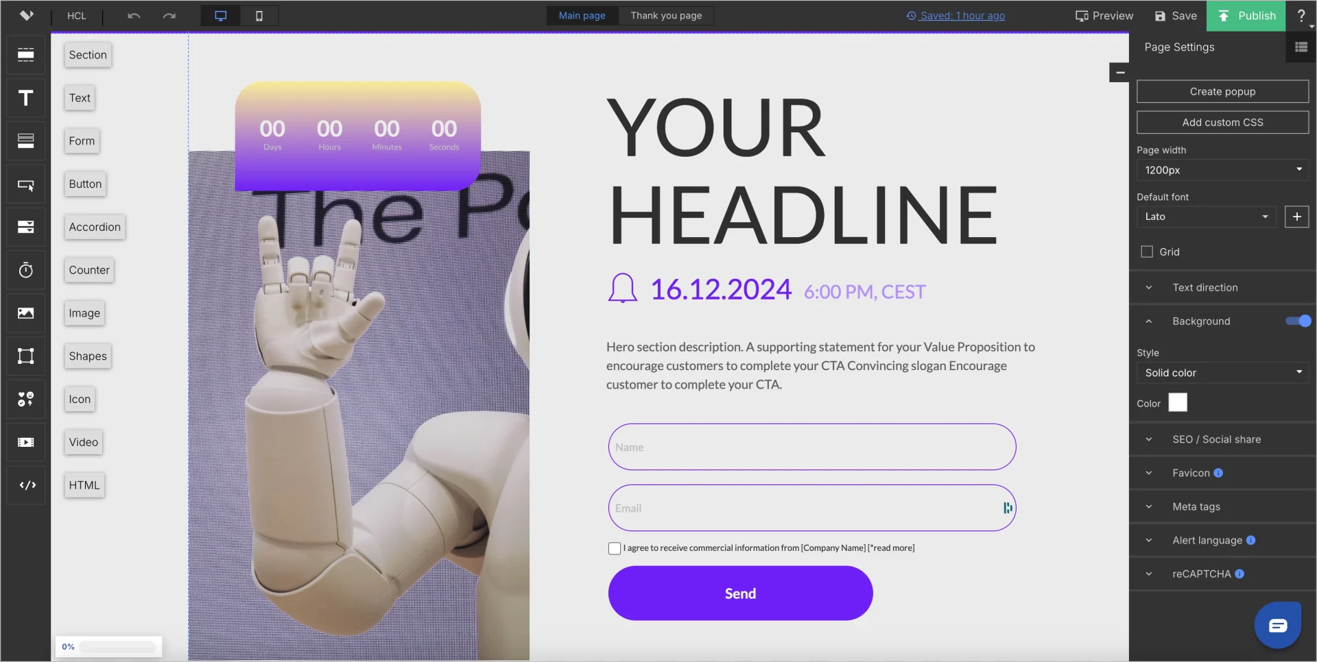 criando uma boa landing page em um construtor