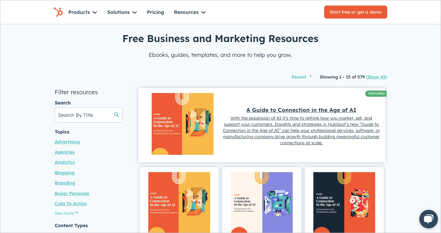 HubSpot Business and Marketing Resources for B2B marketing