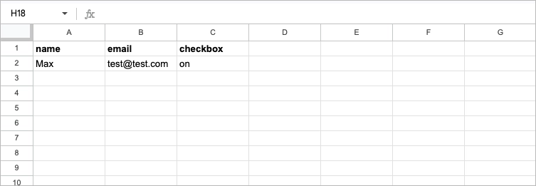 dane w Arkuszach Google