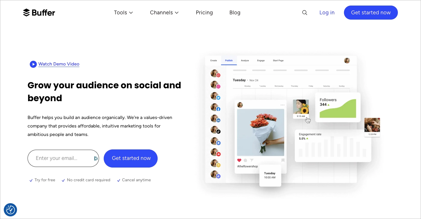 Plate-forme de gestion des m&eacute;dias sociaux Buffer