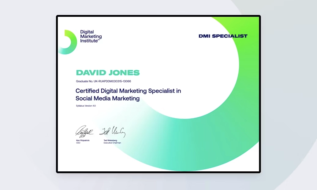 Certificaci&oacute;n profesional en marketing en redes sociales del Digital Marketing Institute