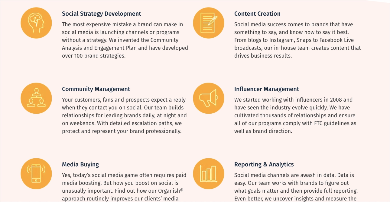 Social media management services offered by Ignite Social Media agency