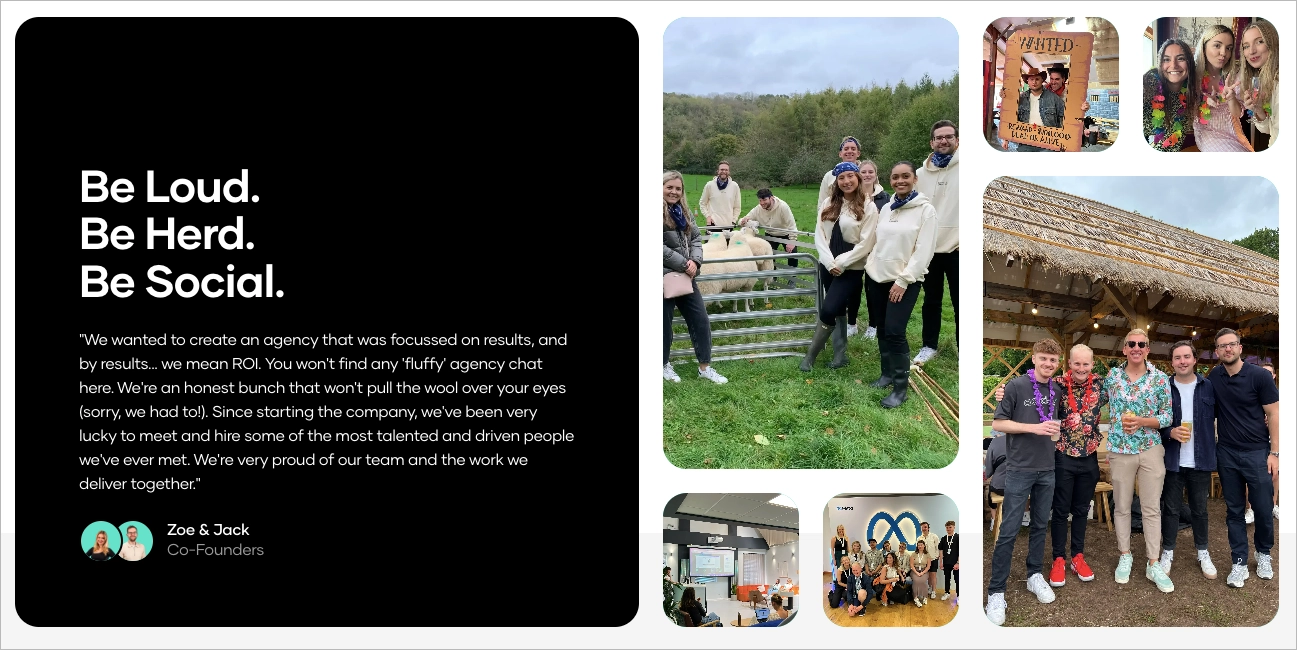 Screenshot with digital marketing experts from The Social Shepherd agency 