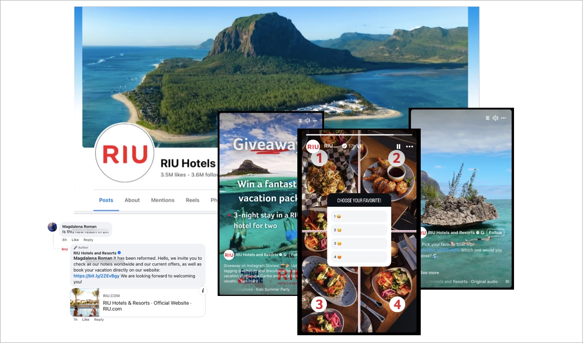 hotel's facebook page