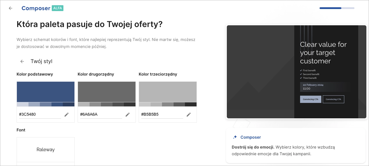Composer dla landing page'y