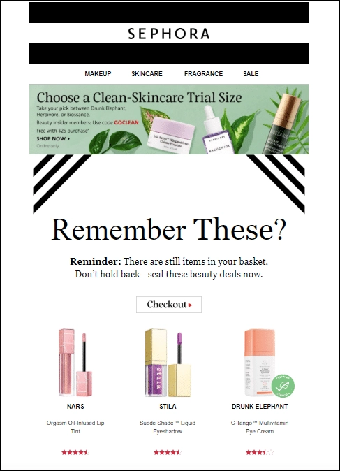 esempio di remarketing - carrello abbandonato