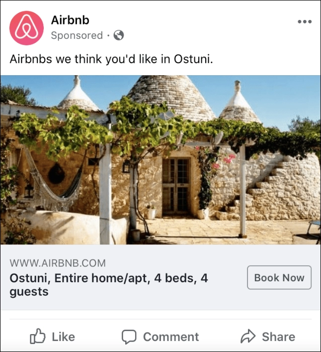 esempio di remarketing via e-mail di airbnb