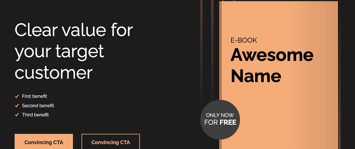 Szablony landing page'y dla ebook&oacute;w