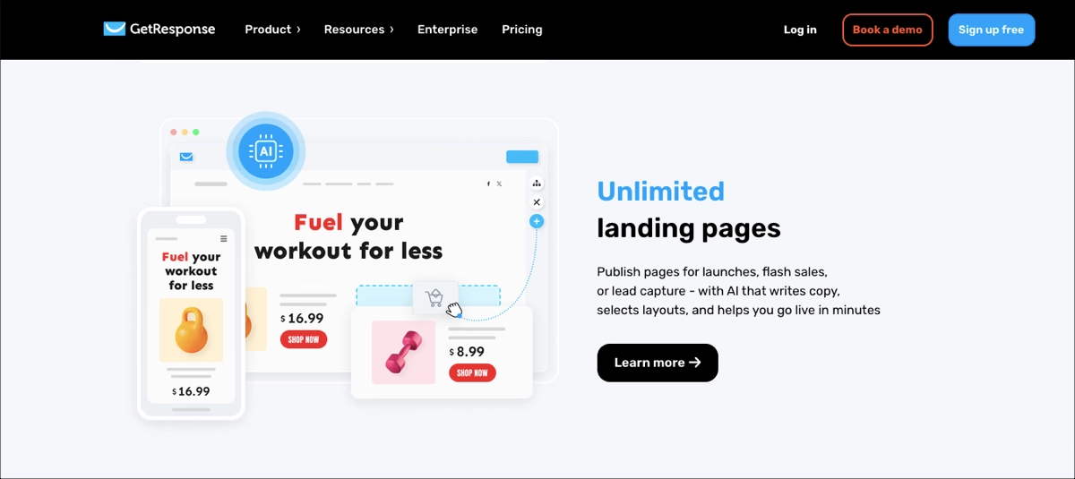 GetResponse &ndash; email marketing platform with landing page builder