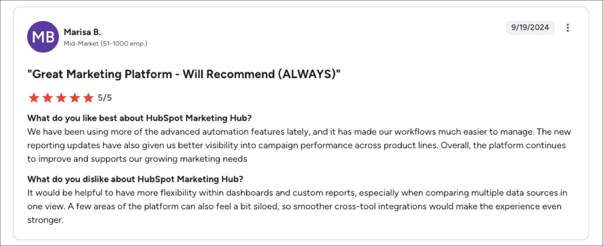 HubSpot review &ndash; strong automation