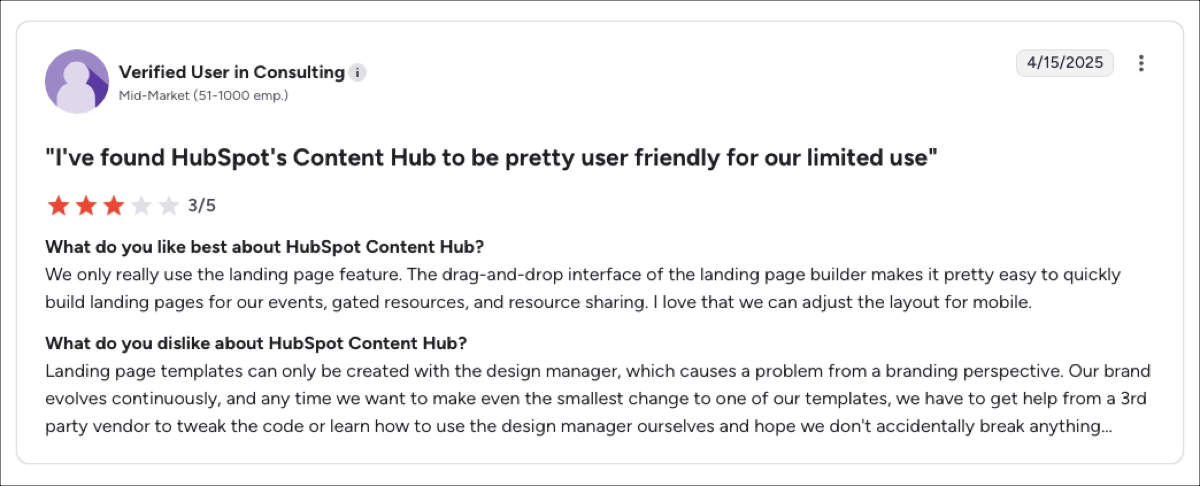 HubSpot review &ndash; landing page customization
