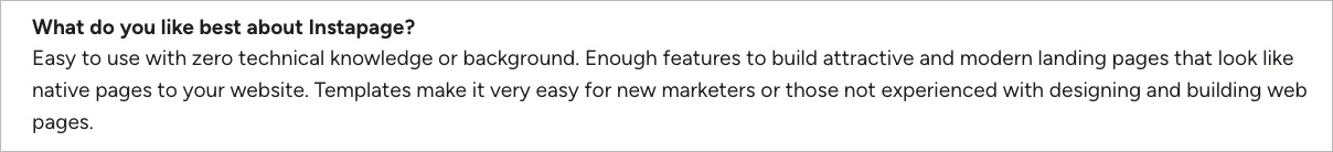 opinia na temat Instapage – G2