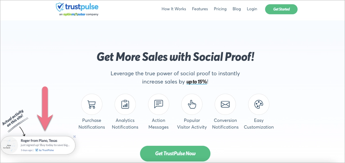 fomo marketing strategy - social proof notifications