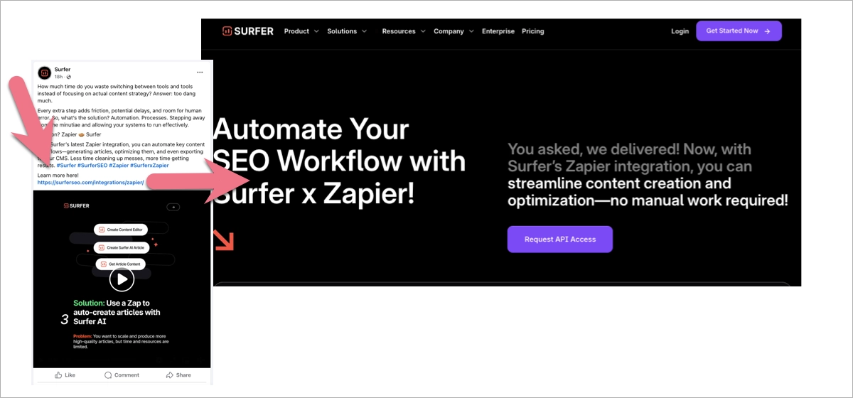 social media post that boosts website traffic