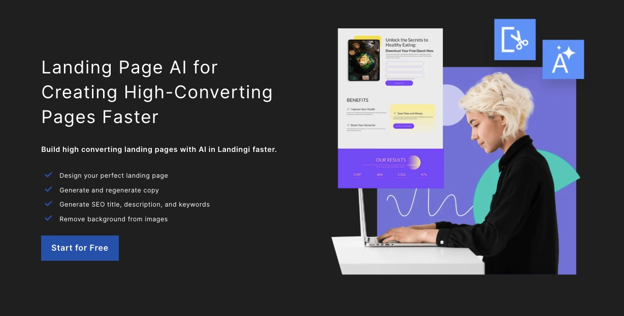 Page about AI and landing pages