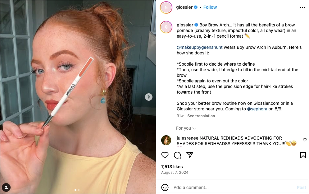 influencer marketing example