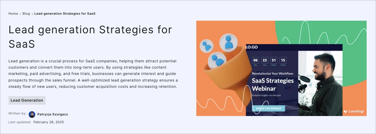 strat&eacute;gies de g&eacute;n&eacute;ration de leads pour les saas