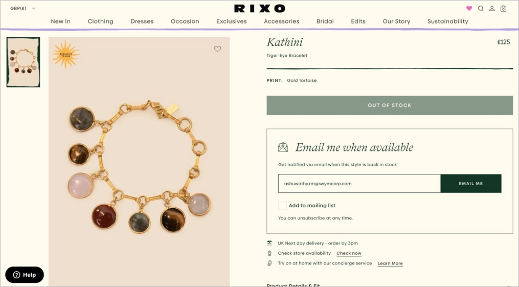 Exemple de notifications d'alertes sur les stocks