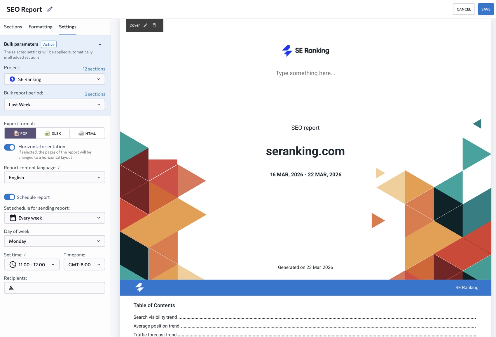 SE Ranking-platformen