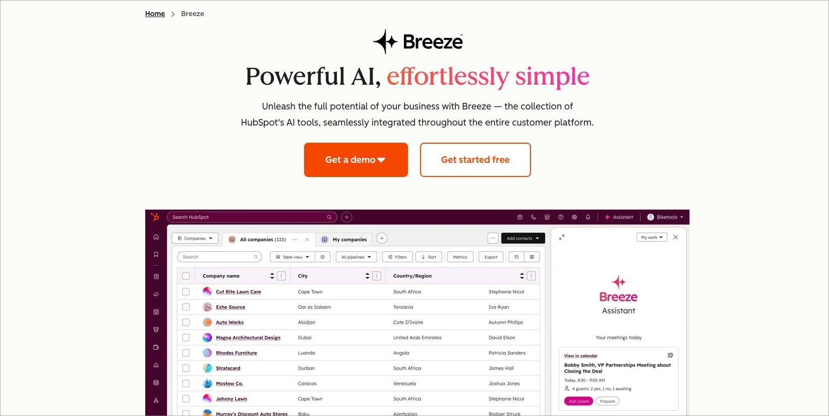Breeze interface