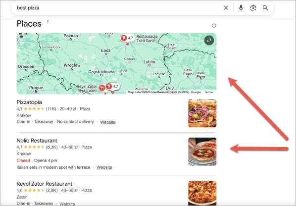 Local pack &ndash; SERP feature