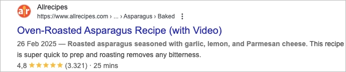 rich snippets &ndash; SERP feature