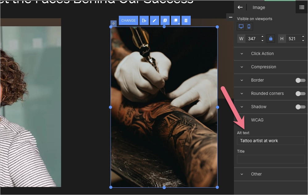 O&ugrave; saisir l'alt description dans l'&eacute;diteur Landingi