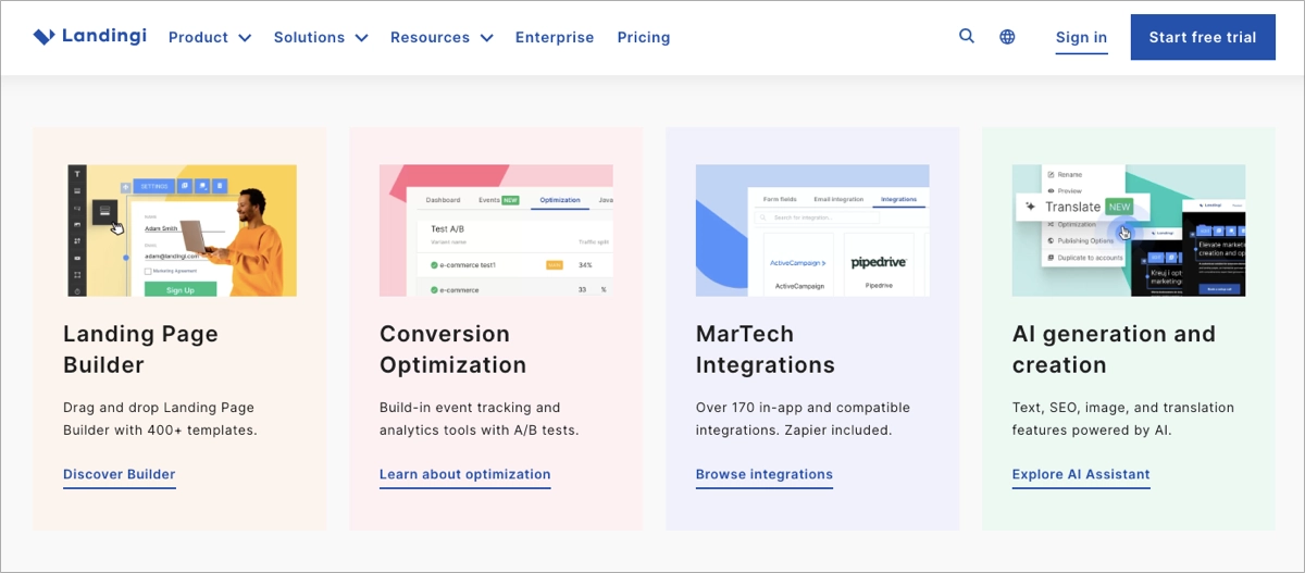 best landing page platform