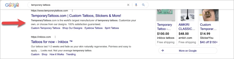 Ejemplo de meta descripci&oacute;n en Shopify