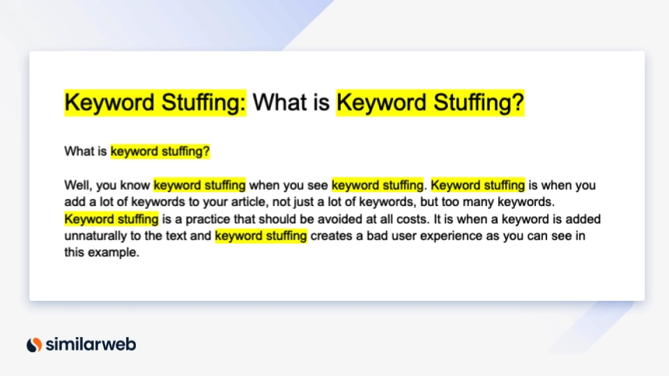Keyword Stuffing - Exemplo de como n&atilde;o fazer isso 