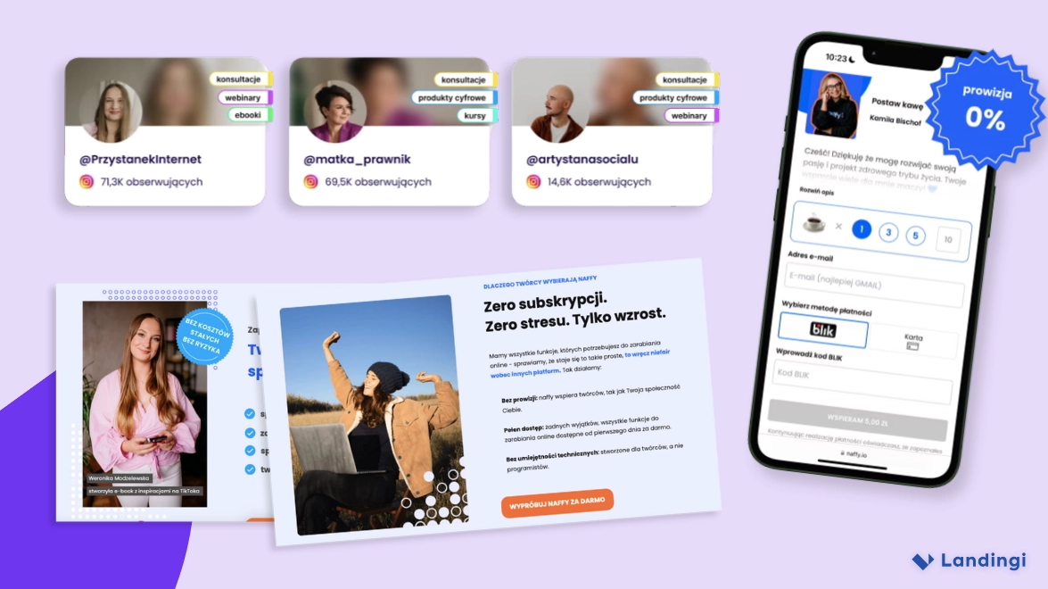 Authentic visuals of creators using naffy to sell and connect with their audience.