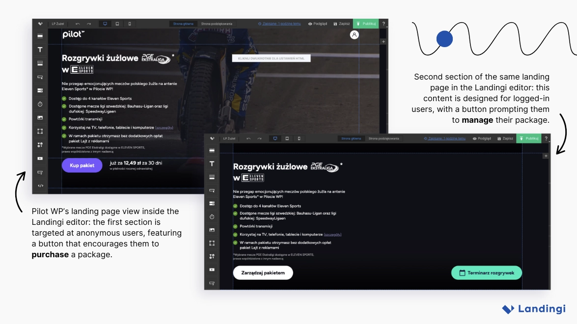 Conditional logic on landing pages