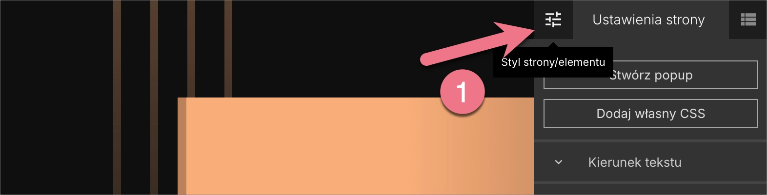 Jak powrócić do stylu strony - suwak