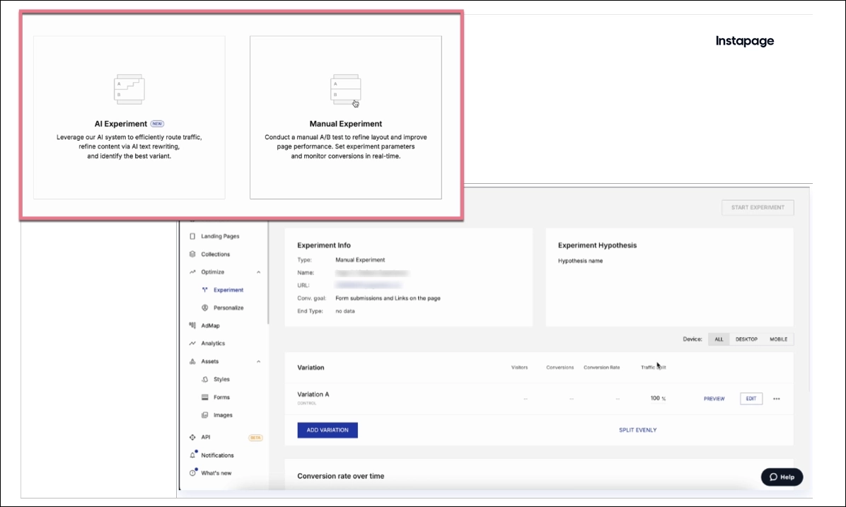 instapage - a/b tests