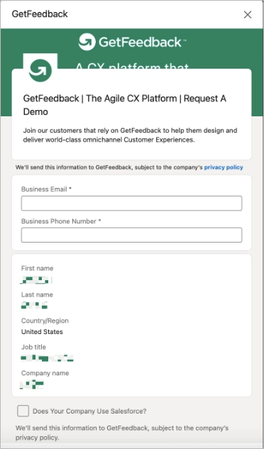 formularz lead-gen na LinkedIn