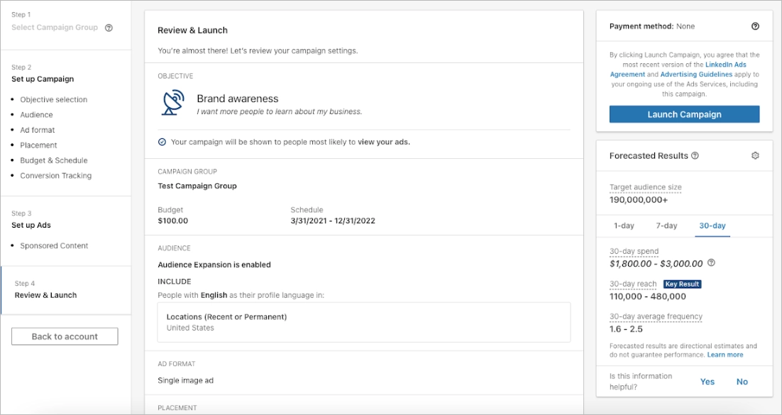 linkedin campaign manager dashboard