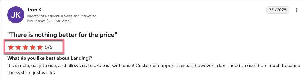 Landingi reviews
