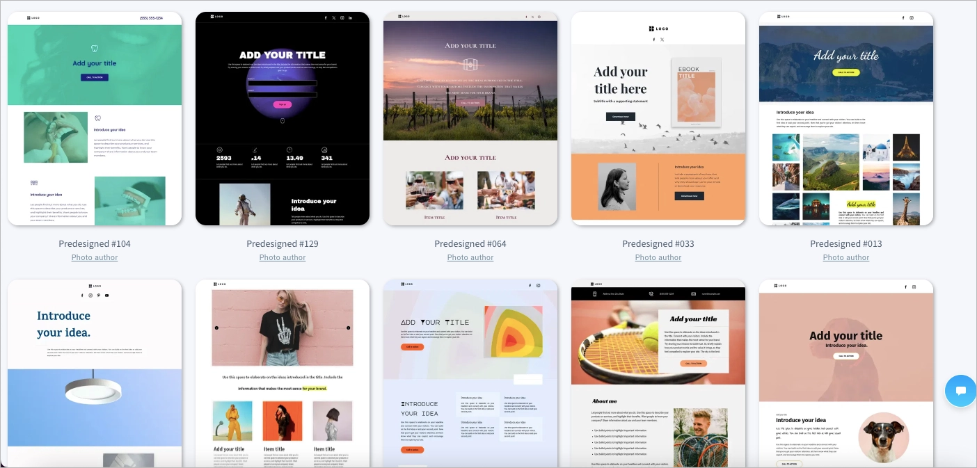 getresponse landing page templates library
