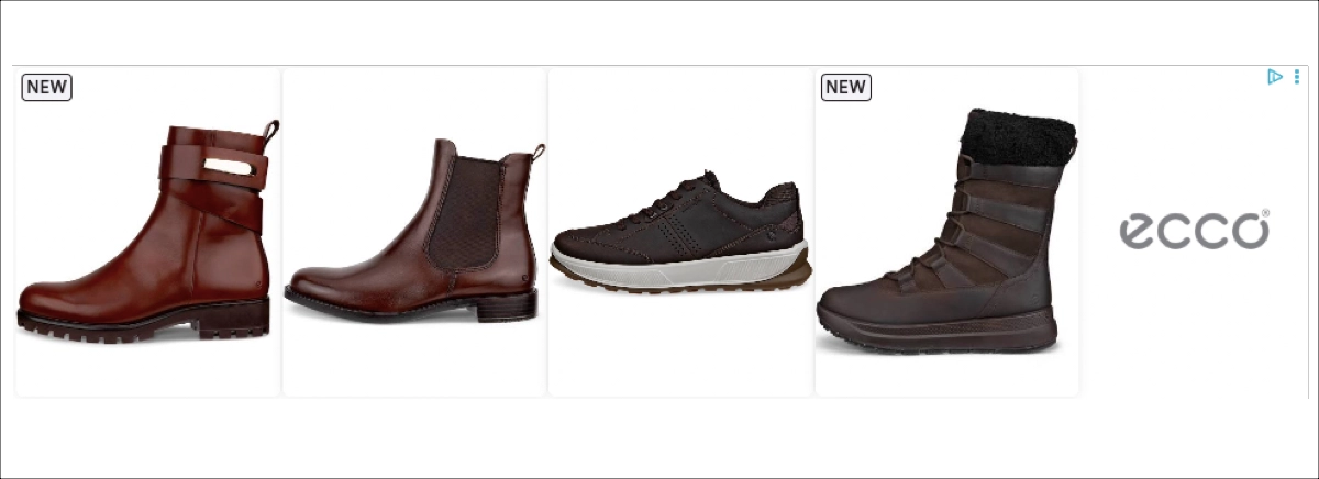 google display ad examples &ndash; Ecco's catalog ad with high-quality images